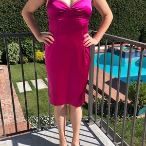 D&G Dolce & Gabbana Hot Pink Satin Slip Dress- Size Small- Used